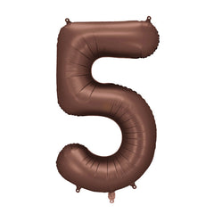 Mocha Giant Foil Number Balloon - 5