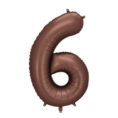 Mocha Giant Foil Number Balloon - 6
