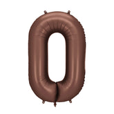 Mocha Giant Foil Number Balloon - 0