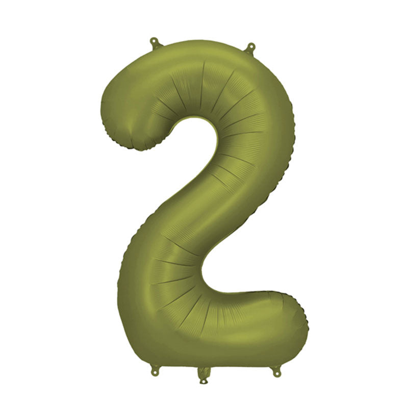 Olive Giant Foil Number Balloon - 2