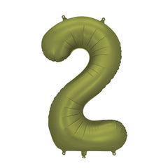 Olive Giant Foil Number Balloon - 2