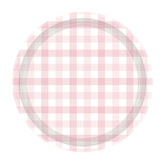 Pastel Pink Gingham Plates 8pk