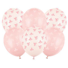 Pink Bow Balloons 6pk