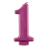 Pink Metallic Number 1 Birthday Candle