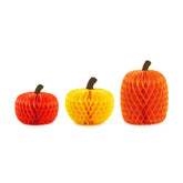 Pumpkin Honeycomb Decorations 3pk