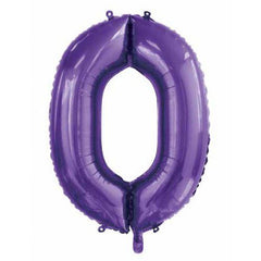 Dark Purple Giant Foil Number Balloon - 0