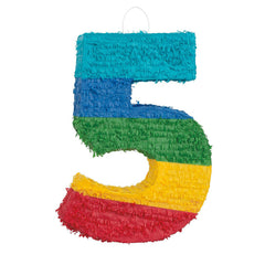 Rainbow Number 5 Pinata