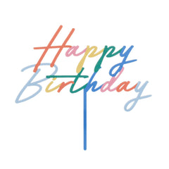 Rainbow Happy Birthday Acrylic Cake Topper