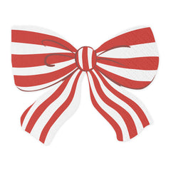 Striped Red Bow Napkins 12pk