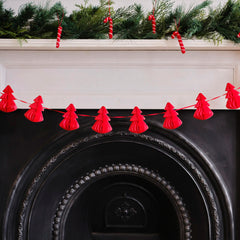 Red Tree Honeycomb Christmas Garland