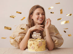 Gold Happy Birthday Candles