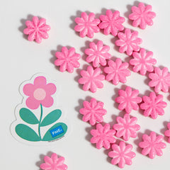 Pink Flowers Sprinkle Charms