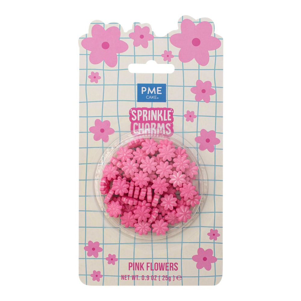 Pink Flowers Sprinkle Charms