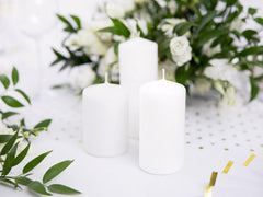 White Pillar Candles 6pk