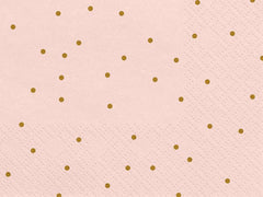 Pink & Gold Dot Napkins 20pk