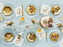 White & Gold 30th Birthday Napkins 20pk