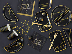 Black Happy New Year Napkins 20pk