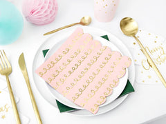 Pink Gold Spiral Napkins 20pk