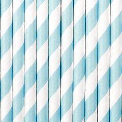 Sky-Blue Striped Straws 10pk