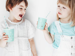 Sky-Blue Striped Straws 10pk