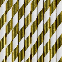 Gold Striped Straws 10pk