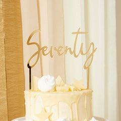 Gold Seventy Acrylic Cake Topper