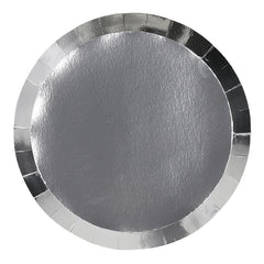 Metallic Silver Dinner Plates 20pk