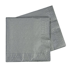 Metallic Silver Napkins 40pk