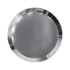 Metallic Silver Snack Plates 20pk