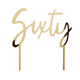 Gold Sixty Acrylic Cake Topper