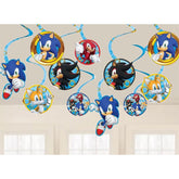 Sonic the Hedgehog Spiral Swirls Hanging Decorations 12pk