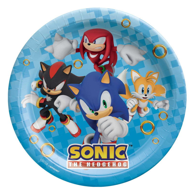 Sonic The Hedgehog Plates 8pk
