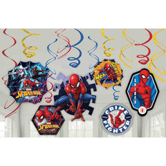 Spiderman Hanging Spiral Decorations 6pk