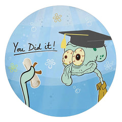 Squidward Graduation Edible Icing Cake Image