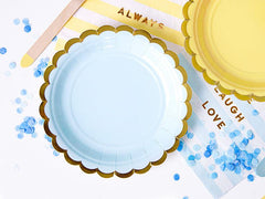Light Blue Scalloped Plates 6pk