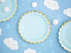Light Blue Scalloped Plates 6pk