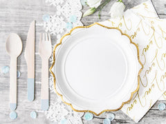 White Scalloped Plates 6pk
