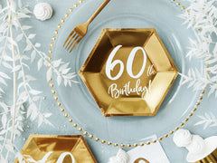 Gold 60th Birthday Plates 6pk