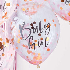Baby Girl Pink Baby Shower Balloons 5pk