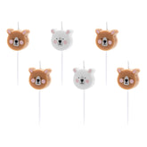 Bear Birthday Candles 6pk