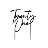 Black Twenty One Acrylic Cake Topper