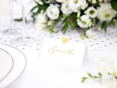 Gold Heart Place Cards 10pk