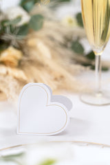 White Heart Place Cards 10pk