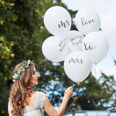 Botanical White Wedding Balloons Bundle 6pk