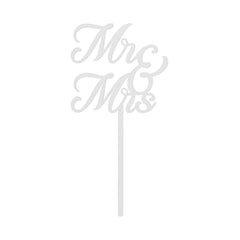 White Mr & Mrs Acrylic Cake Topper