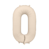White Sand Giant Foil Number Balloon - 0