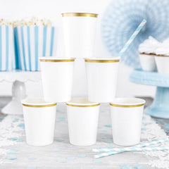 White & Gold Cups 6pk