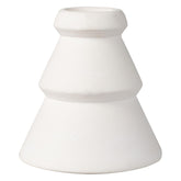 White Ceramic Christmas Tree Candle Holders 2pk