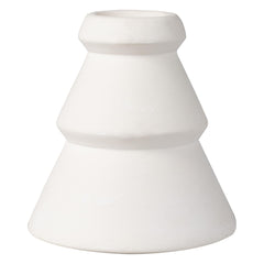 White Ceramic Christmas Tree Candle Holders 2pk