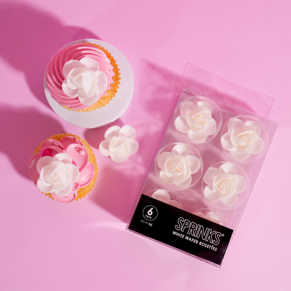 White Wafer Rosettes 6pk